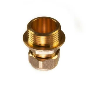 15mm x 3/4" BSP Adaptor Male Straight Compression Coupling Brass CxMI - Picture 1 of 2