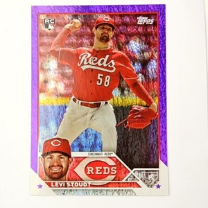 2023 Topps Update #US149 Levi Stoudt RC Rookie Purple Foilboard 709/799 Reds 