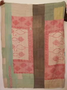 Vintage Kantha One Of A Kind Very High Quality Quilts Bedding Blankets - Picture 1 of 3