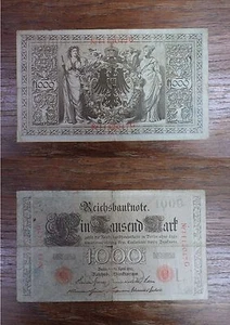 Billet Reichbanknote 1000 Mark Eintausend BERLIN 1910 GERMANY DEUTSCHLAND (2) - Picture 1 of 3