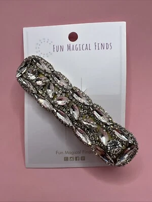 "Pinza de pelo vintage pasador Art Deco estrás glamour 3""" Foto 1 de 2