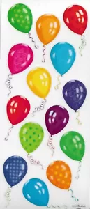 Happy Birthday Balloon Balloons Party Craft Scrapbook Stickers 5x12” Sheet - Picture 1 of 1