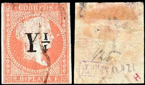 Cuba Esp. - Edi o 5 - 1855 - Isabel II - Habilitado - Ligeras transparencias - Imagen 1 de 1