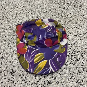 Tropical Hawaiian Hat 1990s Retro Floral Purple Yellow Adjustable Snapback Cap - Picture 1 of 3