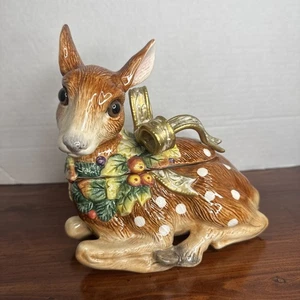 FITZ & FLOYD Ciervo Cervatillo Navidad MADERAS NEVADAS Plato Baratija Retirado Excelente - Imagen 1 de 19