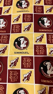 Florida State University FSU Seminoles Cotton Fabric Geometric 6 New Pieces - Image 1 of 2