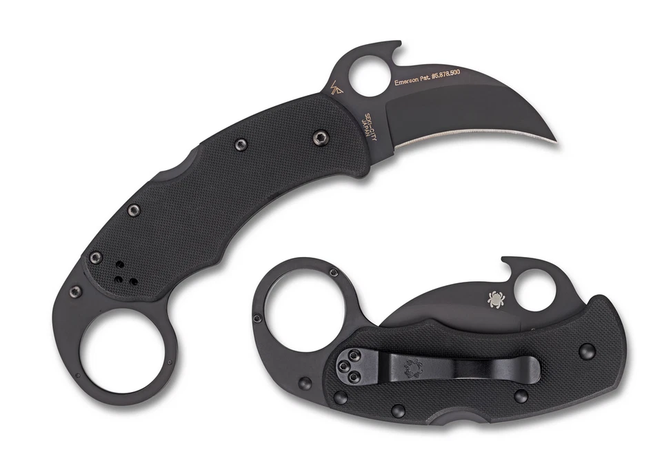 Spyderco Knife Karahawk Lockback Black G-10 VG-10 Steel C170GBBKP Pocket Knives - Image 1 of 4