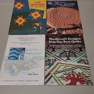 Lot of 4 Quilting Books Lap Quilting Learn To Quilt Strip Quilting Needlecraft - Foto 1 di 13
