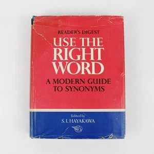 Vintage Reader's Digest Use the Right Word Edited by S I Hayakawa 1968 HC DJ - Picture 1 of 5