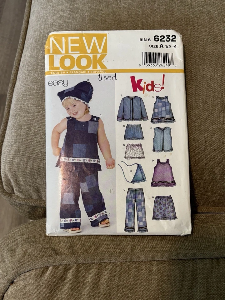 New Look Niños Patrón de Costura 6232 Fácil Mezcla Conjunto Diseños Talla A 1/2–4 Foto 1 de 2