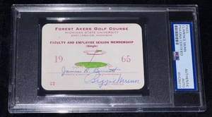 Biggie Munn "2x National Champs GOAT Coach HOF" Signed Card Autographed Pass PSA - Picture 1 of 4