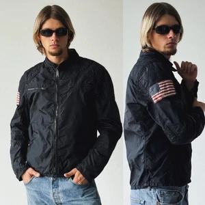 Denim & Supply Ralph Lauren Biker Jacket Black Nylon Men's Size L - Picture 1 of 18