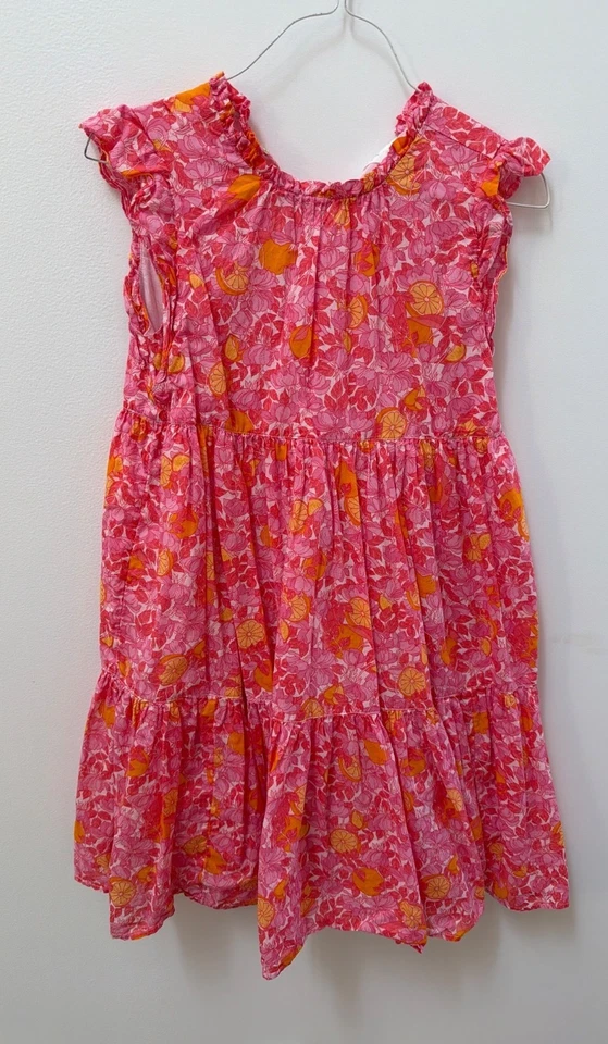 Crewcuts девочек цветочный розовый и оранжевый с оборками платье размер 10 - Изображение 1 из 4