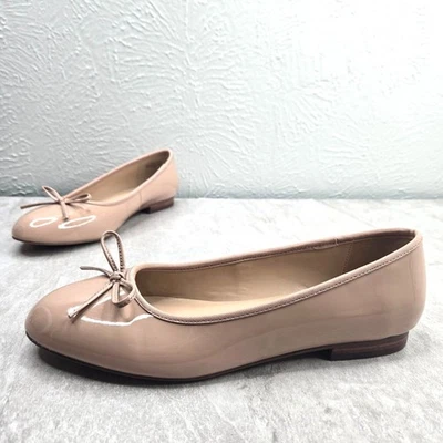 Zapato Ann Taylor Bow Ballet Planos Cuero Tostado Elegante Coqueta Minimalista Talla 6.5 Foto 1 de 4