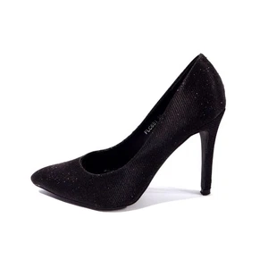 Lunar Shoes Black High Heels Size 3 EU36 Women Glitter Sparkly Pointed Toe Court - Picture 1 of 13