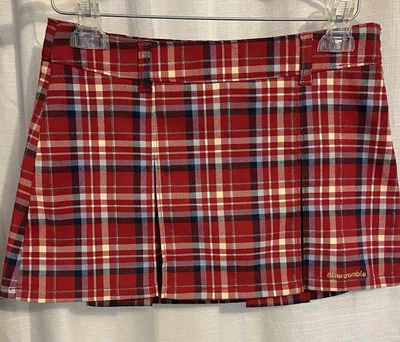 Abercrombie Girls Skirt Red Plaid Pleats 12 NEW - Image 1 of 4
