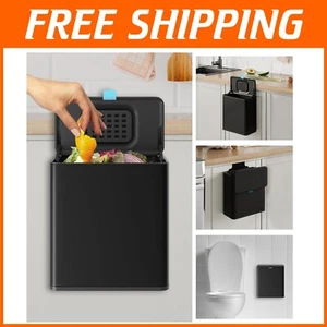Stylish Hanging Trash Can with Removable Inner Bucket - 2 Gallon Capacity - Picture 1 of 9