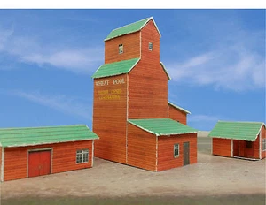 Z Scale Building - Grain Elevator Cover Stock Paper Kit Pre-Cut - Bild 1 von 9