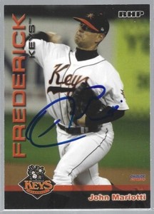 2010 Choice Frederick Keys #14 John Mariotti IP autograph signed card