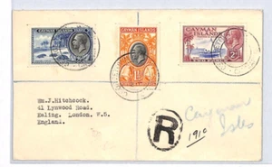 CAYMAN ISLANDS KGV (1935) Pictorials Cover 2d SAILING Georgetown Reg 1936 YD220 - Picture 1 of 10
