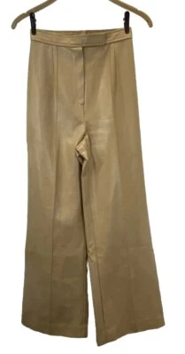 Pantalones acampanados discoteca vintage años 70 imitación cuero para mujer 24 X 28 sin bolsillos Lucky Mates Foto 1 de 4