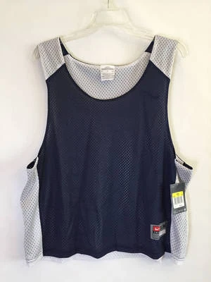 NIKE Swoosh Reversible Loose Fit Mesh Tank Blue/White MENS S/M NWT $18 - Image 1 of 3