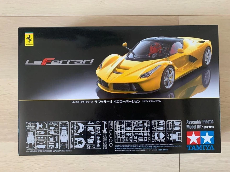 tamiya 1/24 la ferrari yellow version Used plastic model unassembled japan kit - Image 1 of 4
