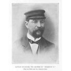 Captain Sycamore Skipper of The Yacht Shamrock II Antique Print 1901