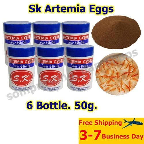 Huevos de camarón SK Artemia 6 botellas (50 g) alimento premium para incubar peces Foto 1 de 4