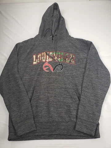 Louisville Cardinals XL Hoodie Men's Coliosseum Gray Camo Camoflague Cover