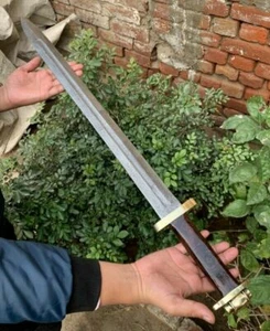 32,0 SCHÖNES INDIVIDUELLES HANDGEFERTIGTES DAMAST STAHL JAGD WIKINGER SCHWERT MIT SCHEIDE - Bild 1 von 5