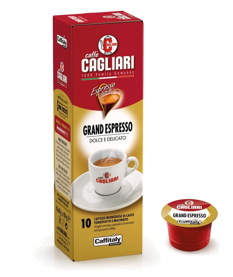 100 Capsules Café CAFFITALY Cagliari Grand Espresso -capsule Originales - Photo 1/1