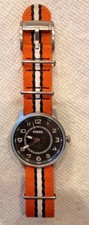 Fossil Men's FS4528 Sport Orange Nylon Strap Black Dial Watch 