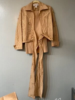 Chetta B Noche Mujer Seda Dorado 2 Piezas Conjunto de falda y top - talla pequeña Foto 1 de 4