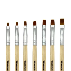 Winstonia Nail Gel Brushes 7 Pcs Set for UV Builder Poly Gel Manicure Flat Tips - Picture 1 of 1