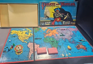 Pirate & Traveler Board Game 1936/1911 Milton Bradley #4563 - Complete VG - Picture 1 of 24