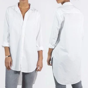 FRANK & EILEEN Grayson Tunika Kragen Button Down Shirt Gr. S Small Tunika weiß - Bild 1 von 12