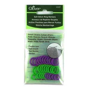 Clover Soft Stitch Ring Knitting Markers, 30 Pieces - Picture 1 of 1