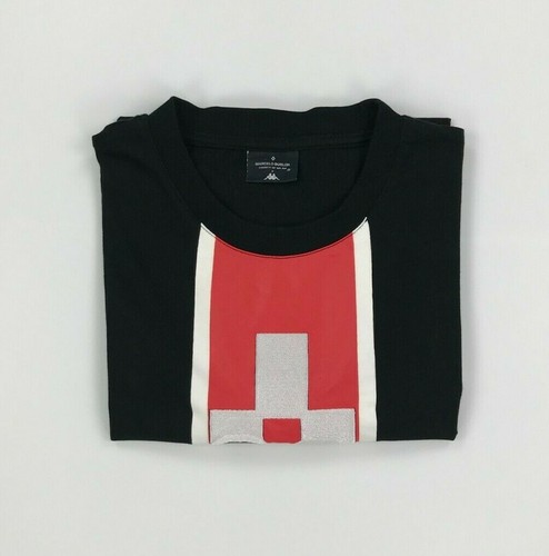 T shirt uomo nera e rossa Marcelo Burlon Kappa piccola S logo maniche corte rara B