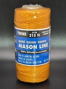 GOLD Mason Line #18 Spago Nylon Intrecciato 215 ft Giardinaggio Muratura ALTA NUOVO - Foto 1 di 4