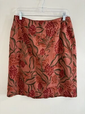 Falda TOMMY BAHAMA Tropical Hawaiana 100% Seda Mujer Talla 14 Totalmente Forrada 32x22 Foto 1 de 4