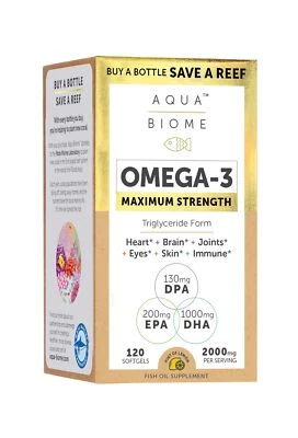 Aceite de pescado Enzymedica Aqua Biome, fuerza máxima, 120 unidades Foto 1 de 3