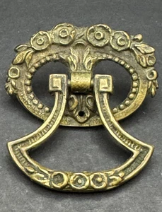 Antiker Kieler Brass Co. Perlen romantische Rosen massiv Messing Ring Zug Made in USA - Bild 1 von 7