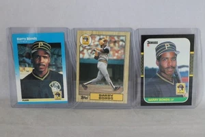 LOT OF 3 ORIGINAL 1987 TOPPS FLEER DONRUSS BARRY BONDS ROOKIE CARDS PIRATES - Bild 1 von 9