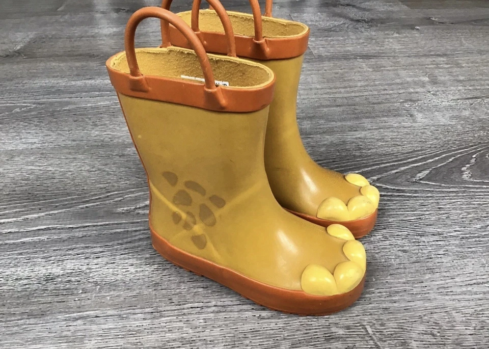 Disney Store Lion Guard Rain Boots Toddler Size 7 Boot Yellow Orange Kion  - Image 1 of 4