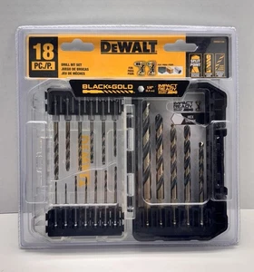 DeWALT Black & Gold Impact Ready 18 Piece Drill Bit Set DWAH1188 Brand New - Picture 1 of 2