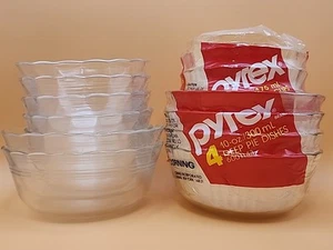14 Vintage Pyrex Custard Cups Scalloped Edges 7 New 7 Used 10 oz 464 & 6 oz 463 - Picture 1 of 7