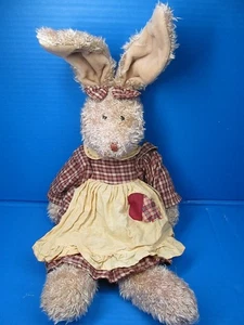 Russ Berrie Carrie Plush Bunny Rabbit With Dress & Posable Ears 20" L - Picture 1 of 10