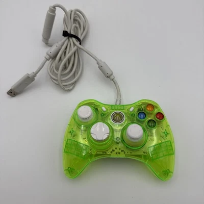 Rock Candy Xbox 360 Wired Controller Aqualime Green Translucent Tested - Image 1 of 4