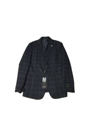 Tom Baine Mens Slim fit Sport Coat Blazer 38 S Black Plaid - Image 1 of 2